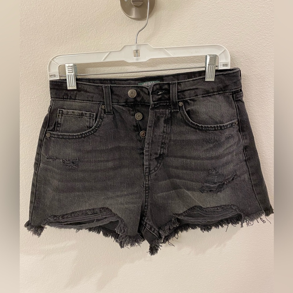 NWOT High waisted Black distressed jean shorts
